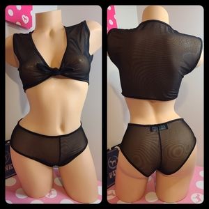 Vtg ForPlay Sexy Mesh Bralette & Panty Set Size M ♥︎